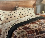 Full Flannel Sheet Set 4 Pc 100% Cotton Bedding Bears Cabin Forest Nature. Fixed Price $48.00.