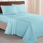 Bed Sheet Set King 1500 Thread Count Microfiber 4 Piece Aqua Blue Elegant Hotel. Fixed Price $28.99.