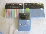 Tommy Hilfiger Twin Bed Sheet Set, Beach Stripe Cotton Flat, Fitted 2 Pillowcase. Fixed Price $49.99.