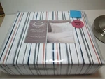 New Hampton Luxury 4 Piece Stripe King Sheet Set Grey, Brown And Black. Fixed Price $69.00.