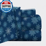 Pointehaven Flannel Deep Pocket Set Oversized Flat Sheet Twin Xl Snow Flakes. Fixed Price $71.06.