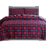 Elegant Comfort Soft 4-PIECE 100% Turkish Cotton Flannel King, Plaid Red/navy. Fixed Price $68.99.