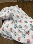 Cuddl Duds Queen Size 3 Pc Soft Flannel Sheet Set - Cat Faces Guc. Fixed Price $29.99.
