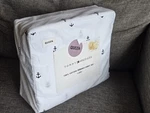 Tommy Hilfiger Nautical Anchor And Flag Printed Queen Sheet Set 100% Cotton. Fixed Price $71.00.