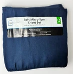 Mainstays Queen Soft Microfiber Sheet Set Navy Blue Wrinkle Resistant Oeko-tex. Fixed Price $16.00.