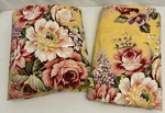 Ralph Lauren Sophie Brooke Queen Flat & Fitted Sheets Yellow Floral Blue Tag Euc. Fixed Price $90.00.