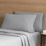 Mainstays Extra Soft Adult Jersey Bed Sheet Set, Queen, Grey Heather, 4 Pieces. Fixed Price $36.95.