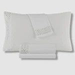 Decor Studio White Holiday Embroidered Microfiber 4-PC. Sheet Set, Queen. Fixed Price $17.55.