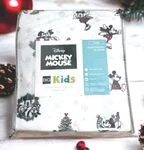 New Disney Mickey Minnie Mouse Holiday Xmas Flannel Twin Sheet Set Deep-fit. Fixed Price $34.00.