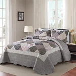 Honeilife Queen Size Quilt Set - 3 Pieces Grey Border Microfiber Bedding Se.... Fixed Price $71.92.