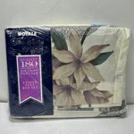 Royale Full Bedding 4 Pc Set Lily Floral Iron Percale Cottage Granny Core Nos. Fixed Price $19.96.