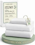 Lane Linen 100% Organic Cotton White Twin Xl Sheets Set 3-PIECE Pure Percale. Fixed Price $46.99.