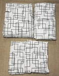 Marimekko Sudenkorento Sheet Set Full 4PC Geometric Modernist Black White Cotton. Fixed Price $100.00.