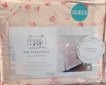 The Farmhouse Rachel Ashwell Pale Pink W/strawberries & Flowers Queen Sheet Set. Fixed Price $57.99.