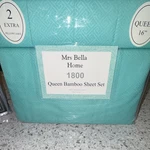 Mrs Bella Home Bamboo 1800 Queen Sheet Set Turquoise Geometric Wrinkle Free. Fixed Price $40.00.