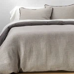 King Textured Chambray Cotton Duvet & Sham Set Dark Gray - Casaluna. Fixed Price $47.59.