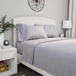 Bedford Home Series 1200 4 Piece Queen Sheet Silver & Pillowcase. Fixed Price $41.84.