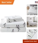 Elegant Touch Of Rookeries Grey Twin Flannel Sheets All-season Comfort. Fixed Price $42.39.