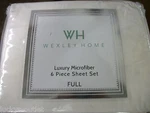 Wexley Home Luxury Brushed Polyester Microfiber 6 Piece Full Sheet Set Ivory. Fixed Price $23.99.