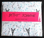 Betsey Johnson Performance Collection Bed Sheet Set -je T'aime Paris, Queen New. Fixed Price $37.99.