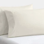 Standard Queen Pillowcase Set - 100% Cotton Sateen (20X30), Ivory. Fixed Price $27.99.