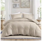 Madison Park Essentials Duvet Cover Set King Size Beige Jacquard Stripe. Fixed Price $29.95.