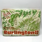 Vintage Burlington Vera Full Flat Sheet Green Shadow Fern Butterflies. Fixed Price $19.99.