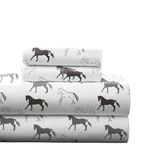 Pointehaven 180 Gsm 100 Cotton Flannel Sheet Set - Cal King Stallions Grey. Fixed Price $96.79.