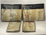 Sealed Set Ralph Lauren Lambert Stripe Queen Fitted/flat Sheet/ 4 Pillow Cases. Fixed Price $400.00.