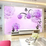 3D Purple Flower ZHUA44178 Wallpaper Murals Removable Self-adhesive Ann. Fixed Price $185.29.